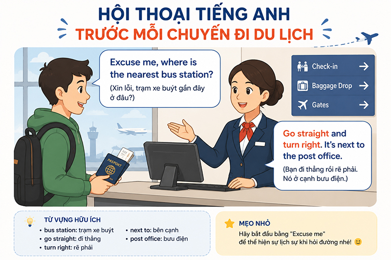 Thực hành hội thoại trước mỗi chuyến đi