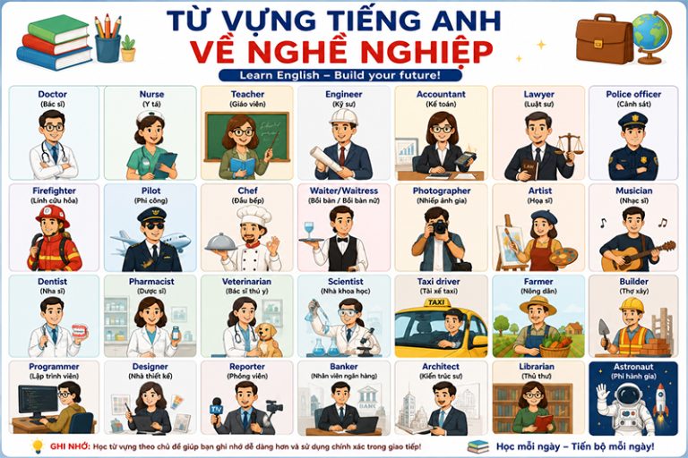 Từ vựng tiếng Anh về nghề nghiệp: 150+ từ thông dụng và dễ nhớ